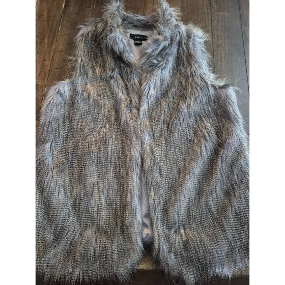 Kaktus Gray Faux Fur Vest Size L - Picture 1 of 6